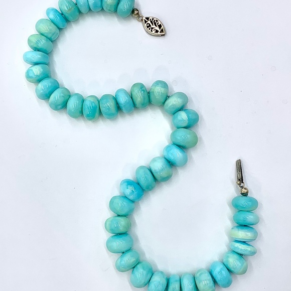 Peruvian Blue Opal Necklace 19" - Picture 6 of 11